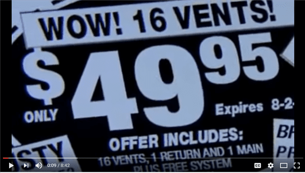 Beware of Milwaukee duct cleaning scams that advertise cheap duct cleaning costs!
