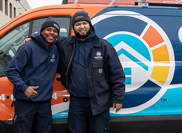 capital hvac technicians with rooster